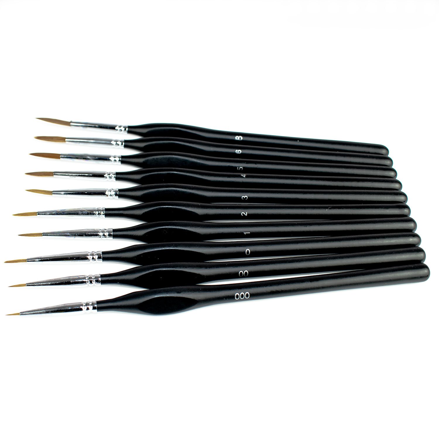 10 Pack Of Fine Detail Paint Brushes