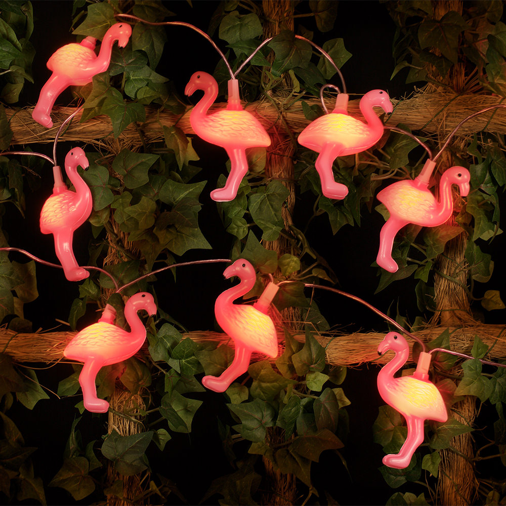 pink flamingo string lights