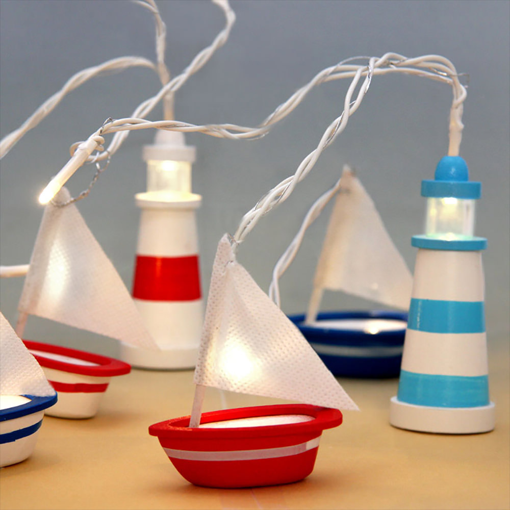 Boat And Light House String Lights-