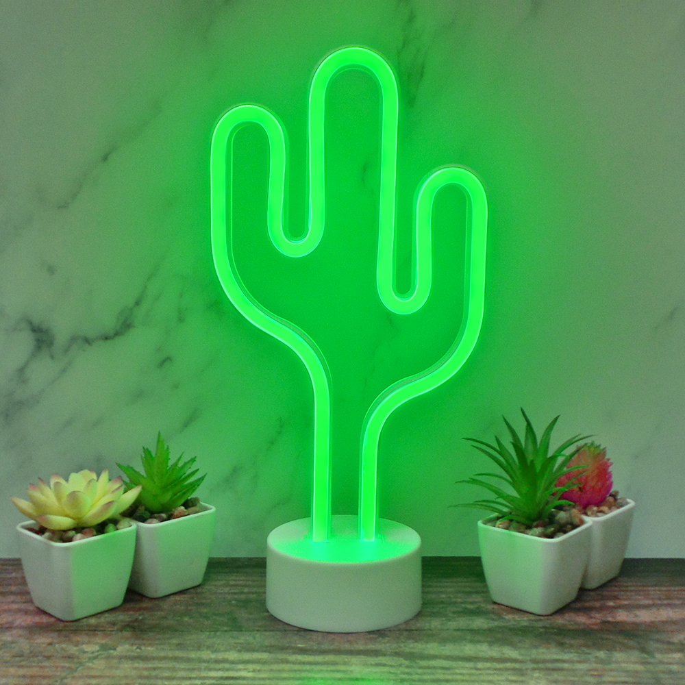 Cactus Neon Stand Light-