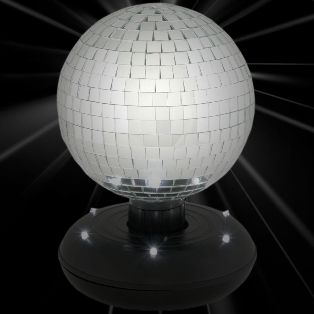 Rotating Disco Ball with LED Base