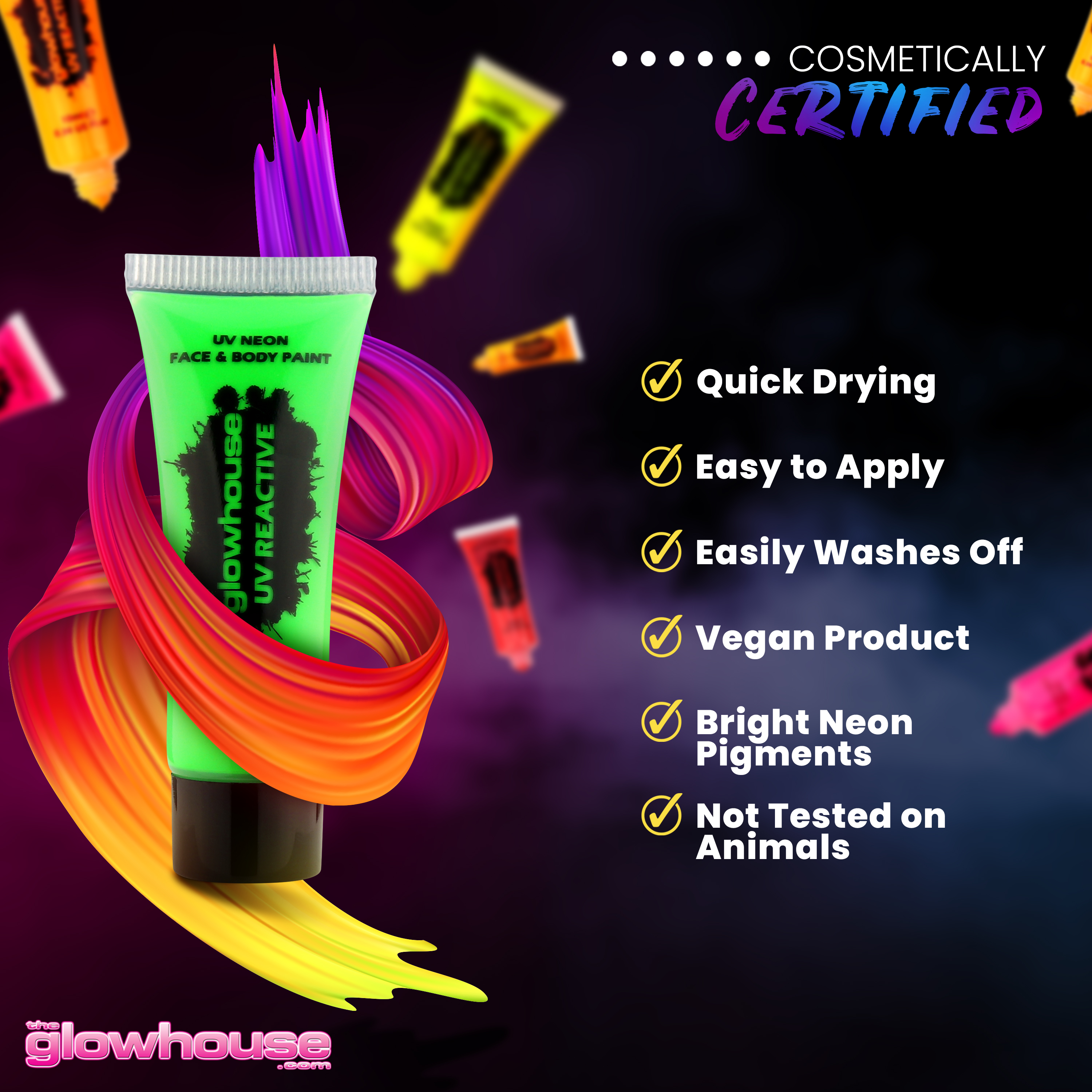 Neon Face Paint, Glow In The Dark Face Paint, 15ml(0.68 Fl Oz) Neon Body  Paint Color, Bonus Uv Flashlight, Blacklight Paint, Neon Body Paint -  Reactive To Uv Light